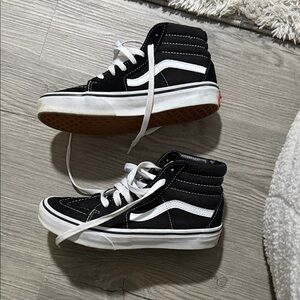 Vans Kids Black and White High-Top Sneakers